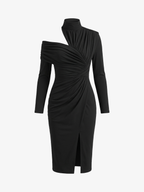 Chic Cut-Out Slit Knit Dress