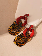 Leopard Geometric Acrylic Earrings