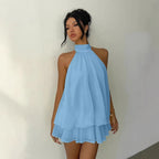 Mini-robe dos nu en mousseline