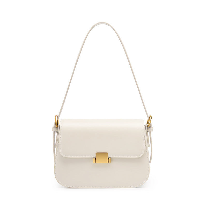 Structured Cowhide Leather Shoulder Bag