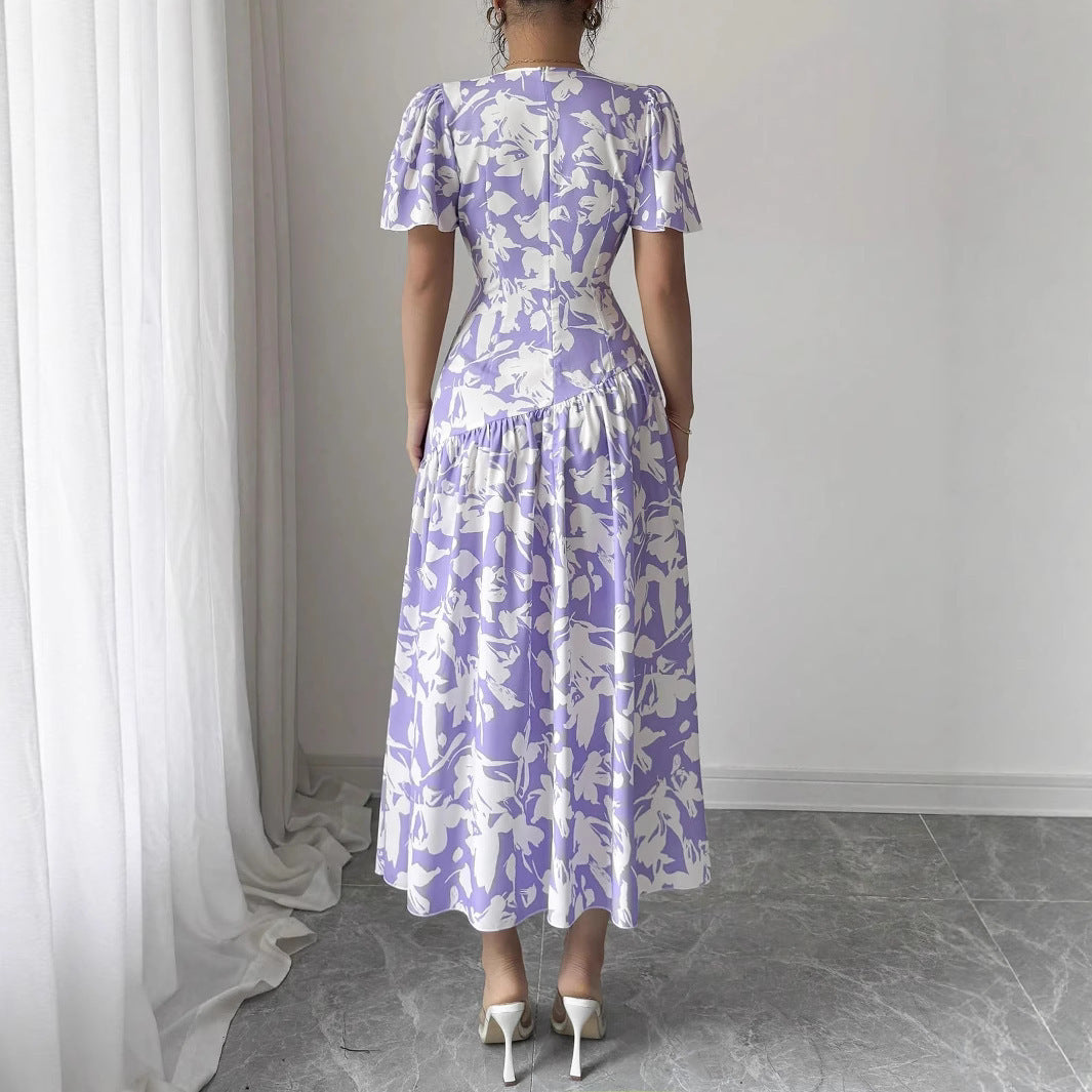 Floral V-Neck Midi Dress