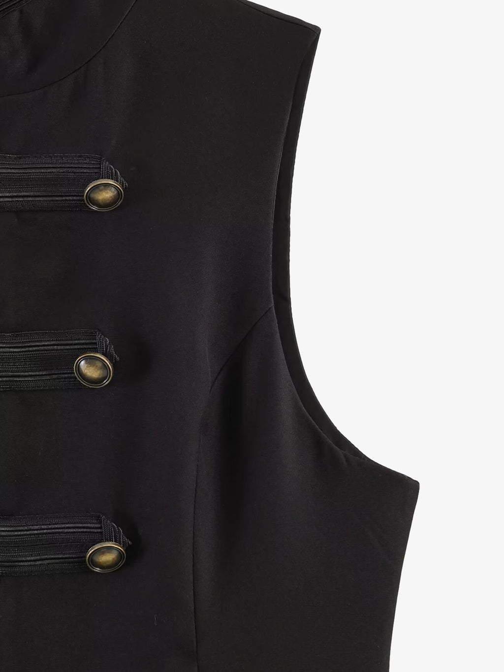 Napoleonic-style High-collar Sleeveless Vest