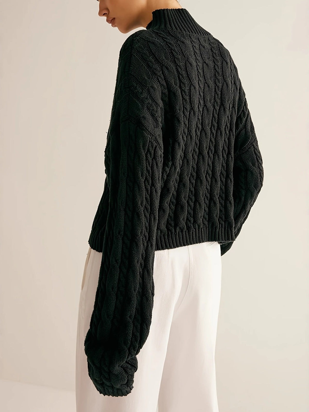 Cable Knit Cut Out Sweater