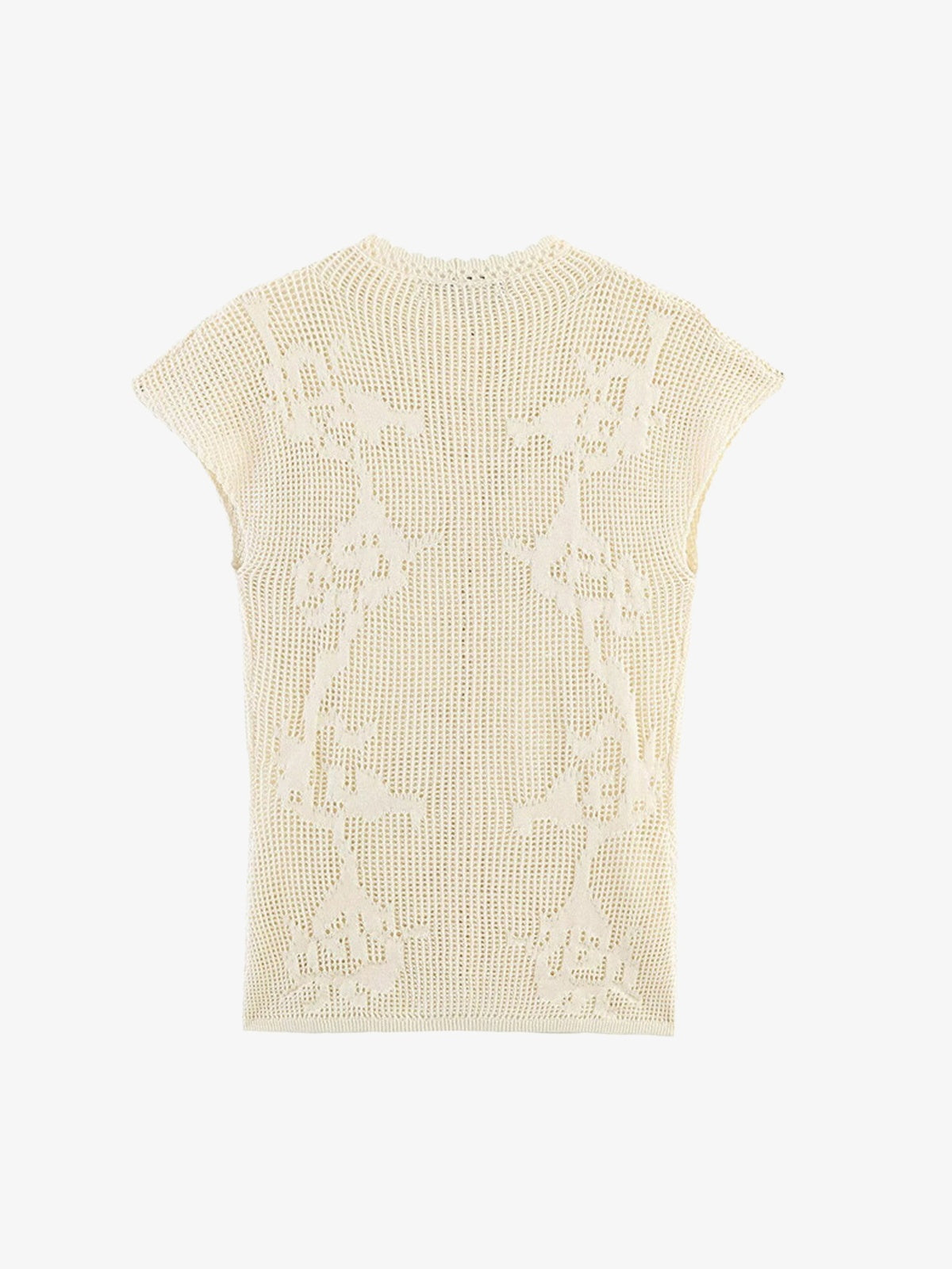 Floral Openwork Knit Top