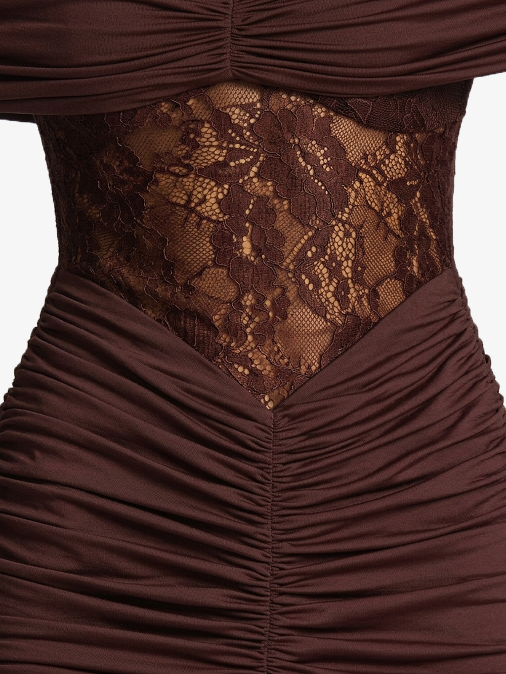 Lace Patchwork Long Sleeve Mermaid Maxi Dress