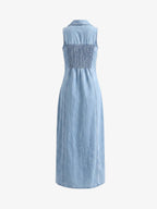 Denim Sleeveless Shirt Dress