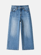 Cropped Straight-Leg Cotton Jeans