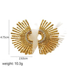Ray Motif Gold Stud Earrings