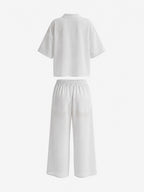 Conjunto de cubrecama de lino blanco