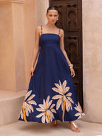 Printed Beaded Maxi Dress