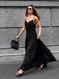 Open Back V Neck Maxi Dress