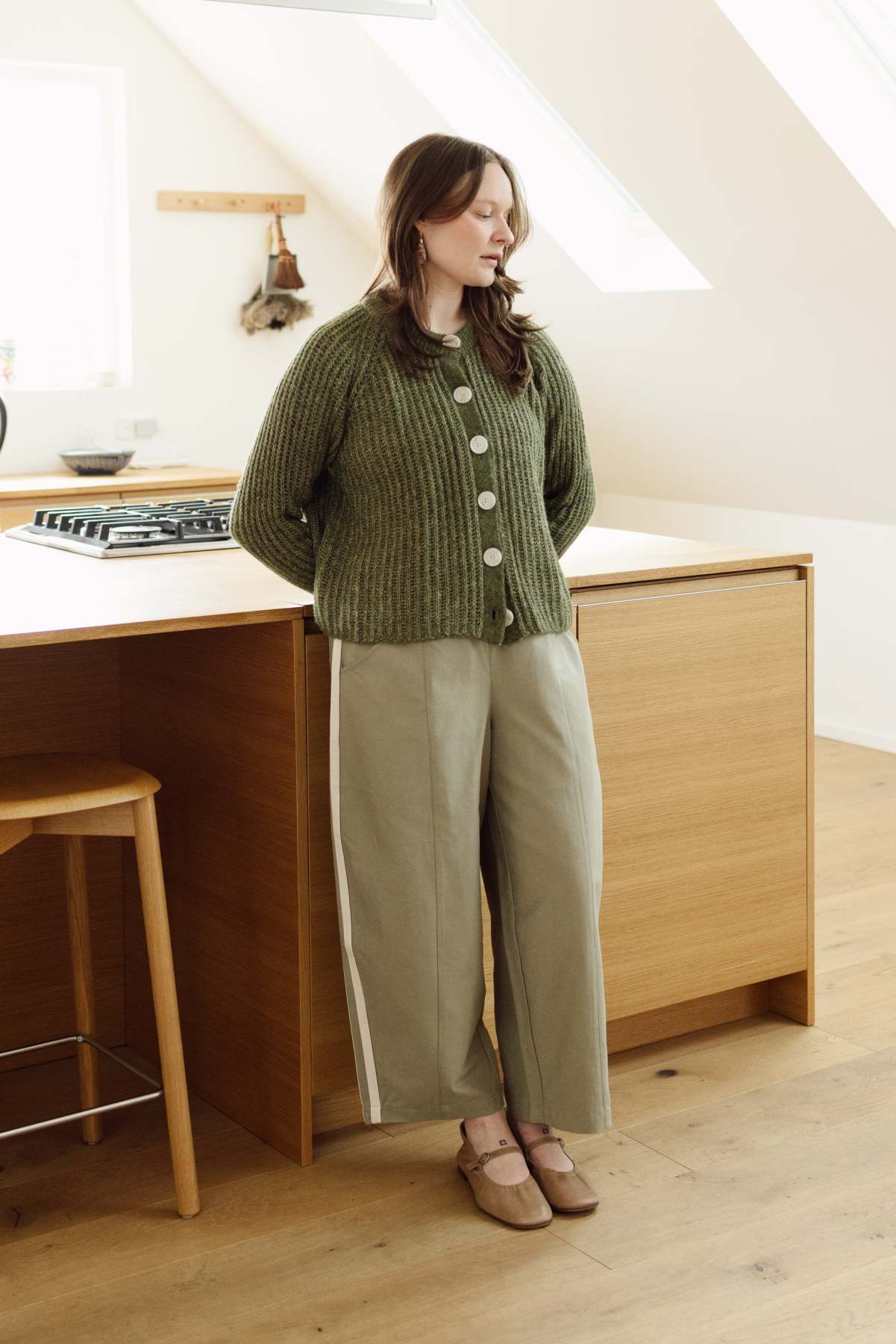 Cotton Blend Track Pants with Side Stripes - Comfortable Wide Leg Joggers for Casual Wear