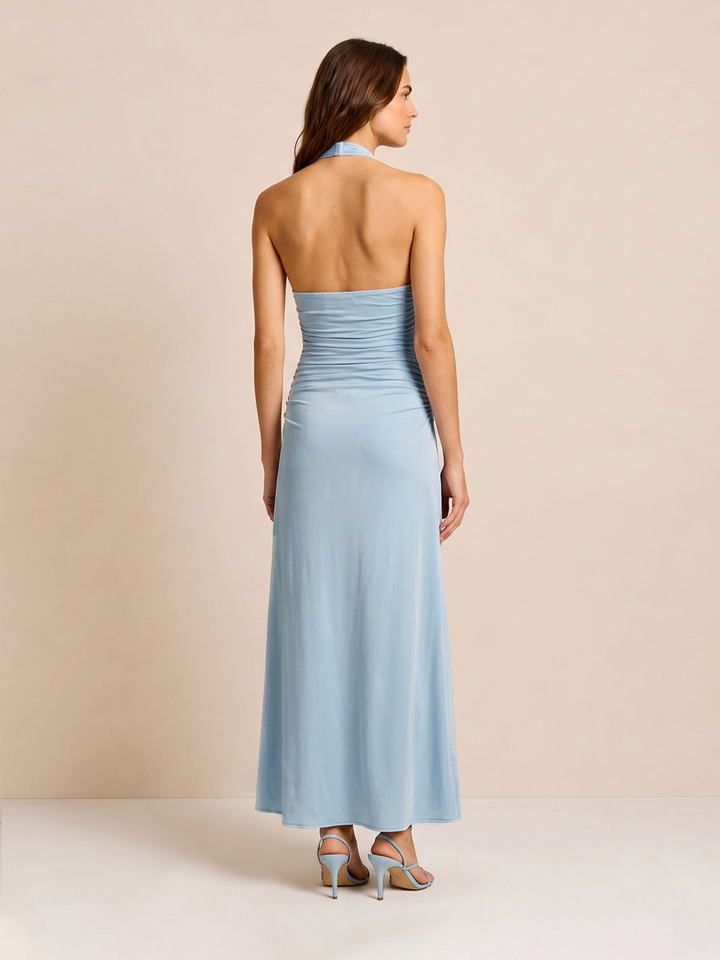 3D Floral Halter Maxi Dress