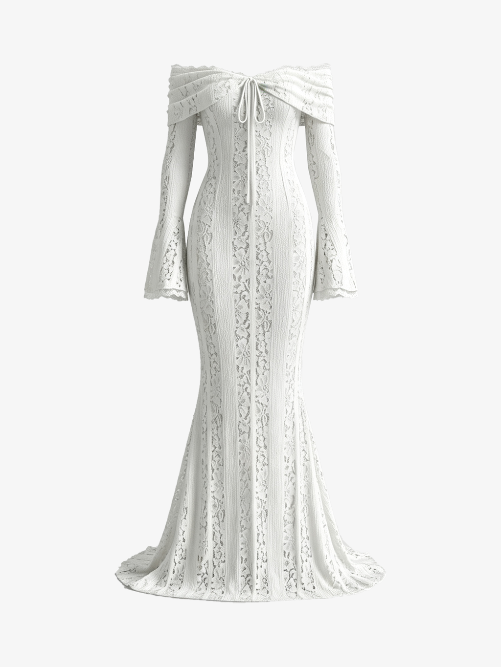 Chic Off-The-Shoulder Bell Sleeve Mermaid Gown