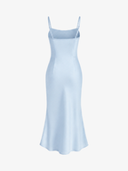 Asymmetric Cape Chiffon Sleeveless Dress Set
