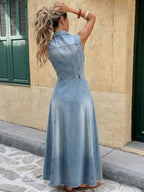 Sleeveless Denim Maxi Dress
