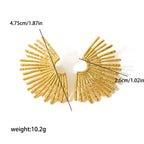 Ray Motif Gold Stud Earrings