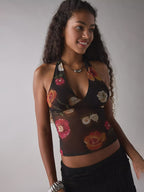Backless Tie-Dye Halter Cami
