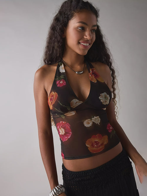 Backless Tie-Dye Halter Cami