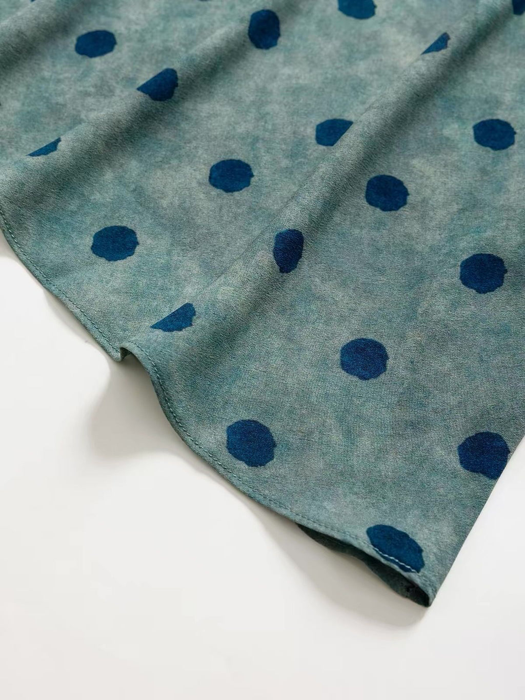Polka-Dot Tie-Waist Wrap Maxi Dress