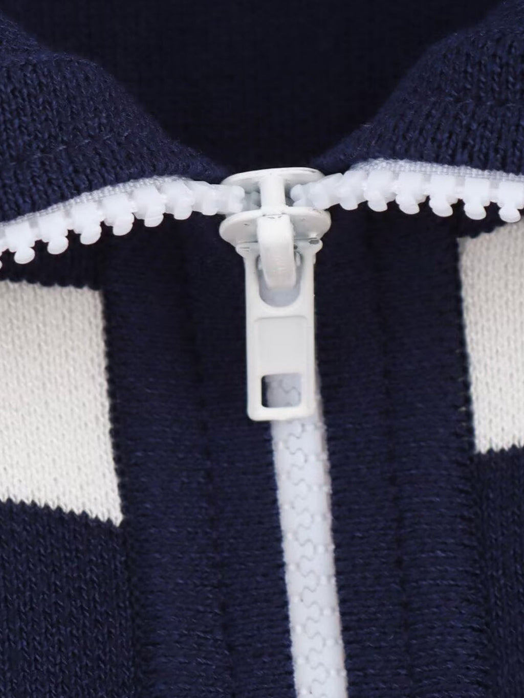 Striped Zip-Up Jacket – Cotton Ribbed Knit Relaxed Fit Casual Sweater Jacket