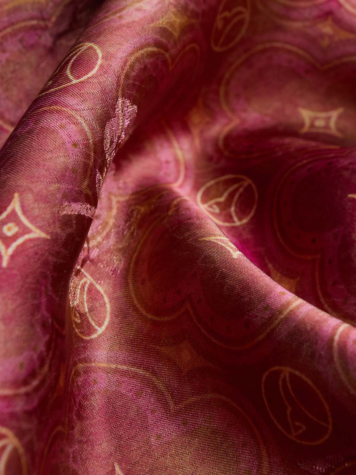 Rose Pink Abstract Motif Sleeveless Maxi Dress