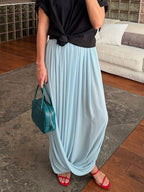 Pleated Side Slit Maxi Dress