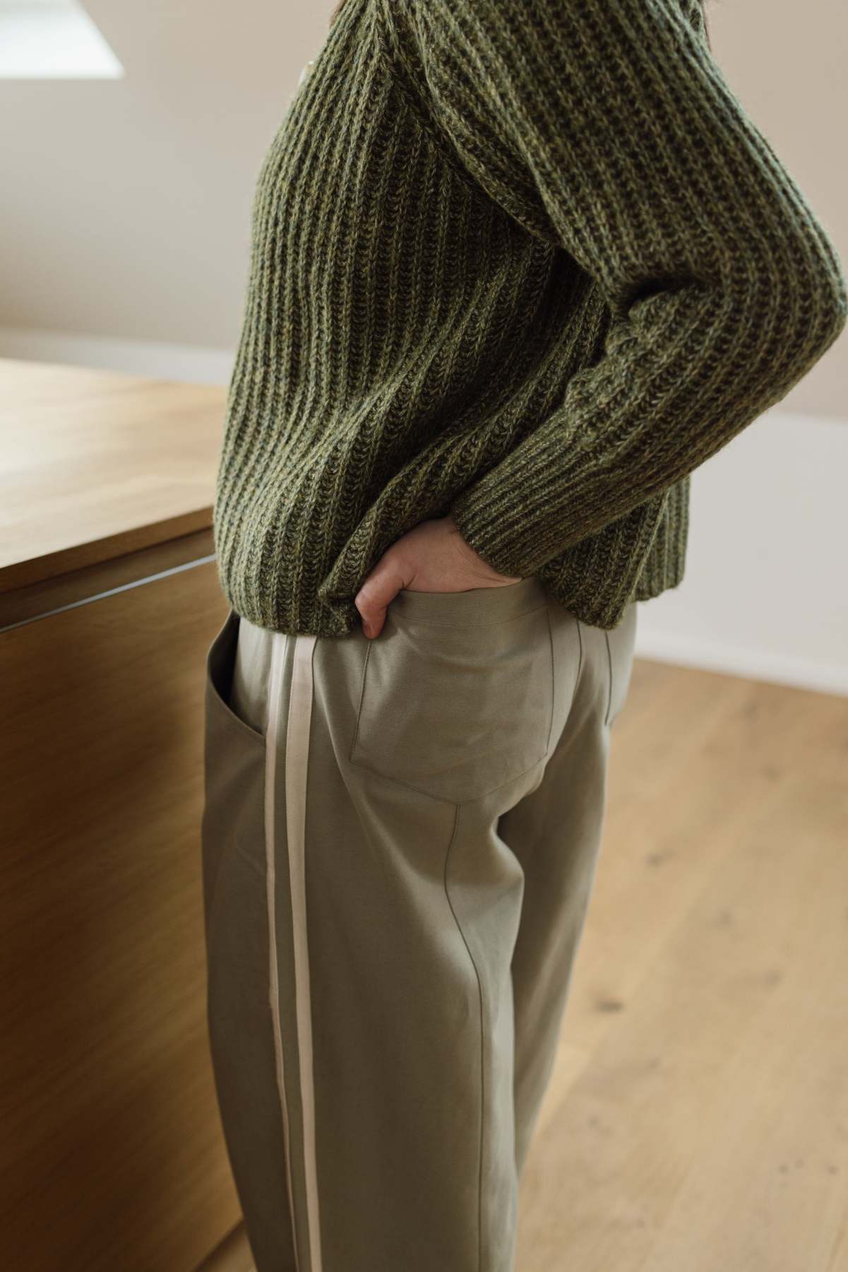 Cotton Blend Track Pants with Side Stripes - Comfortable Wide Leg Joggers for Casual Wear