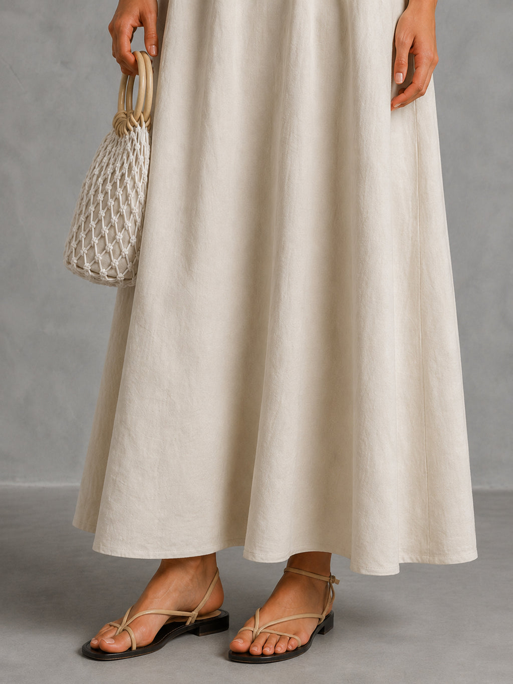 Contrast Bodice Open Back Maxi Dress