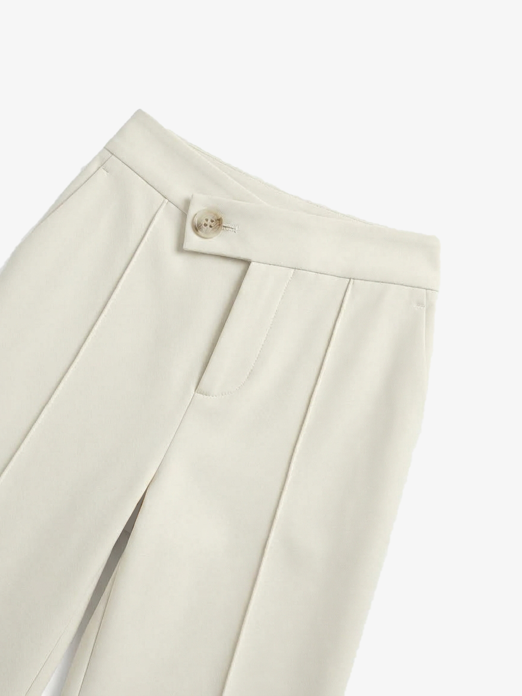 Asymmetric Waist Wide-Leg Trousers