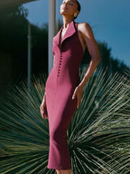 Halter Neck Backless Maxi Dress