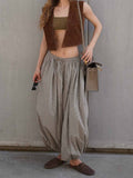 Gingham High Waist Harem Pants