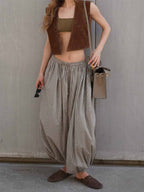 Pantalon Harem Taille Haute Vichy