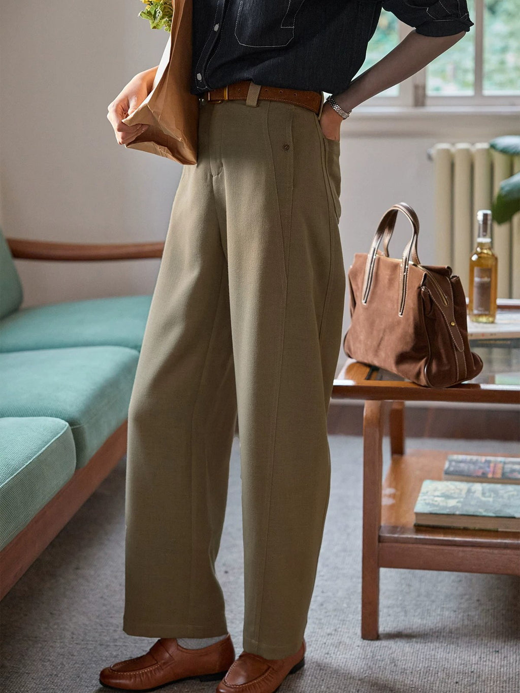 Barrel-Leg Trousers