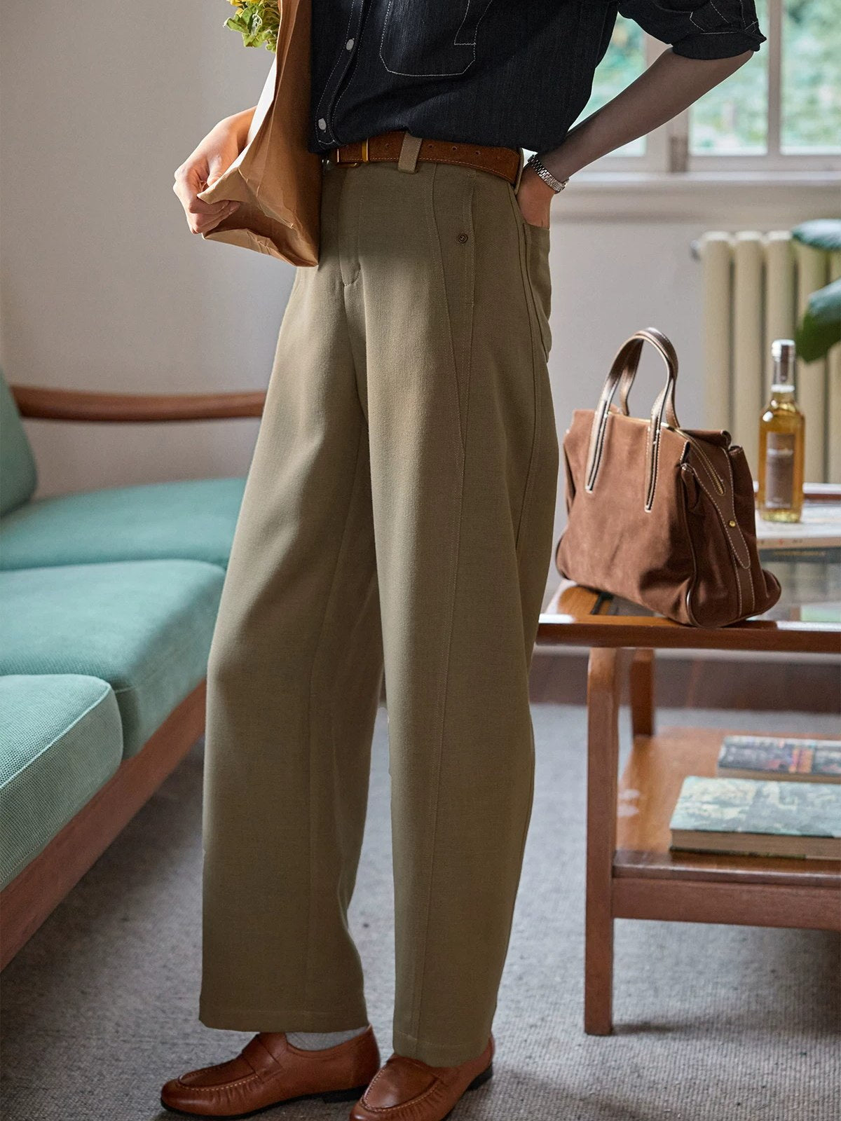 Barrel-Leg Trousers