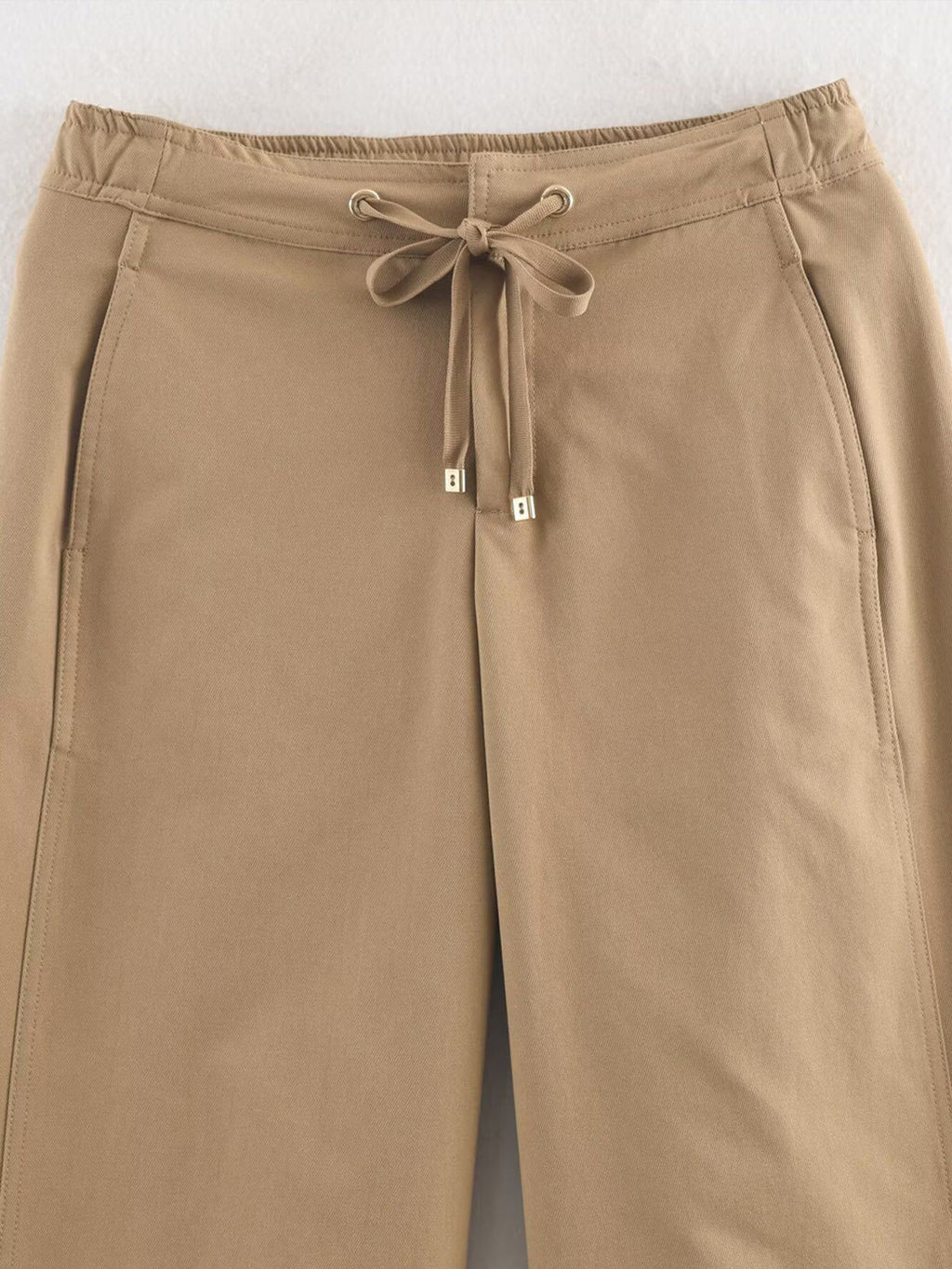 Drawstring Straight Leg Trousers