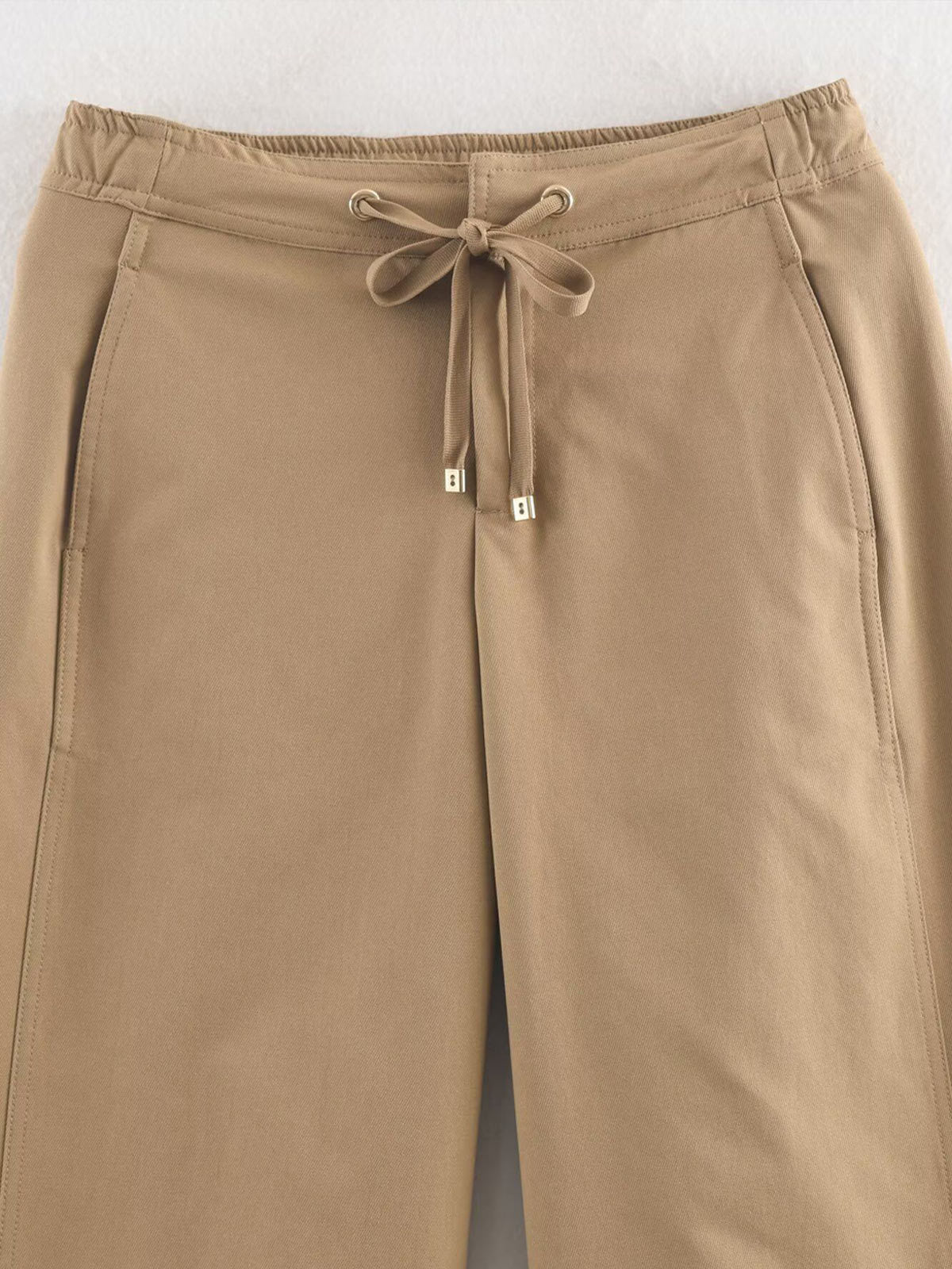 Drawstring Straight Leg Trousers