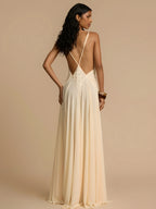 Cut-out Lace-panel Camisole Dress