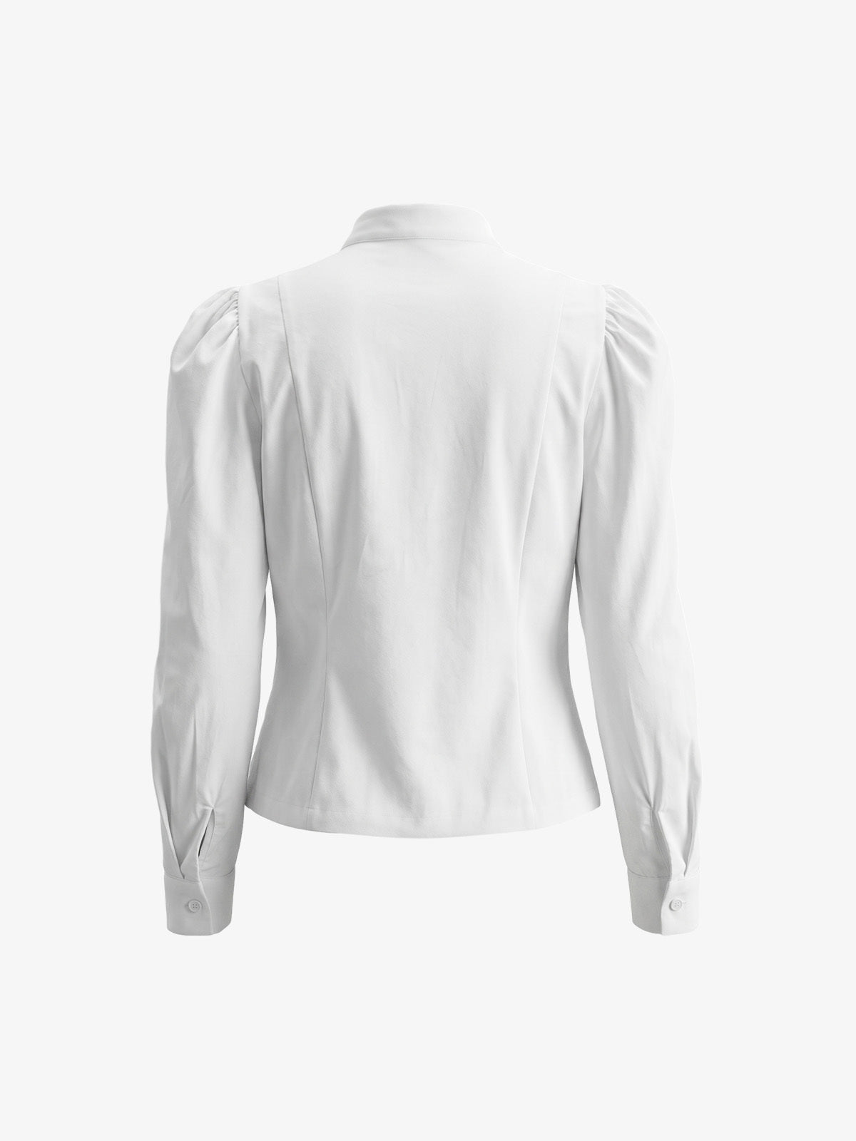 White Puff Sleeve Cotton Blouse