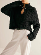 Cable Knit Cut Out Sweater