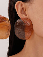 Resin Shrimp Chip Stud Earrings
