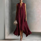 Ärmelloses asymmetrisches Maxikleid