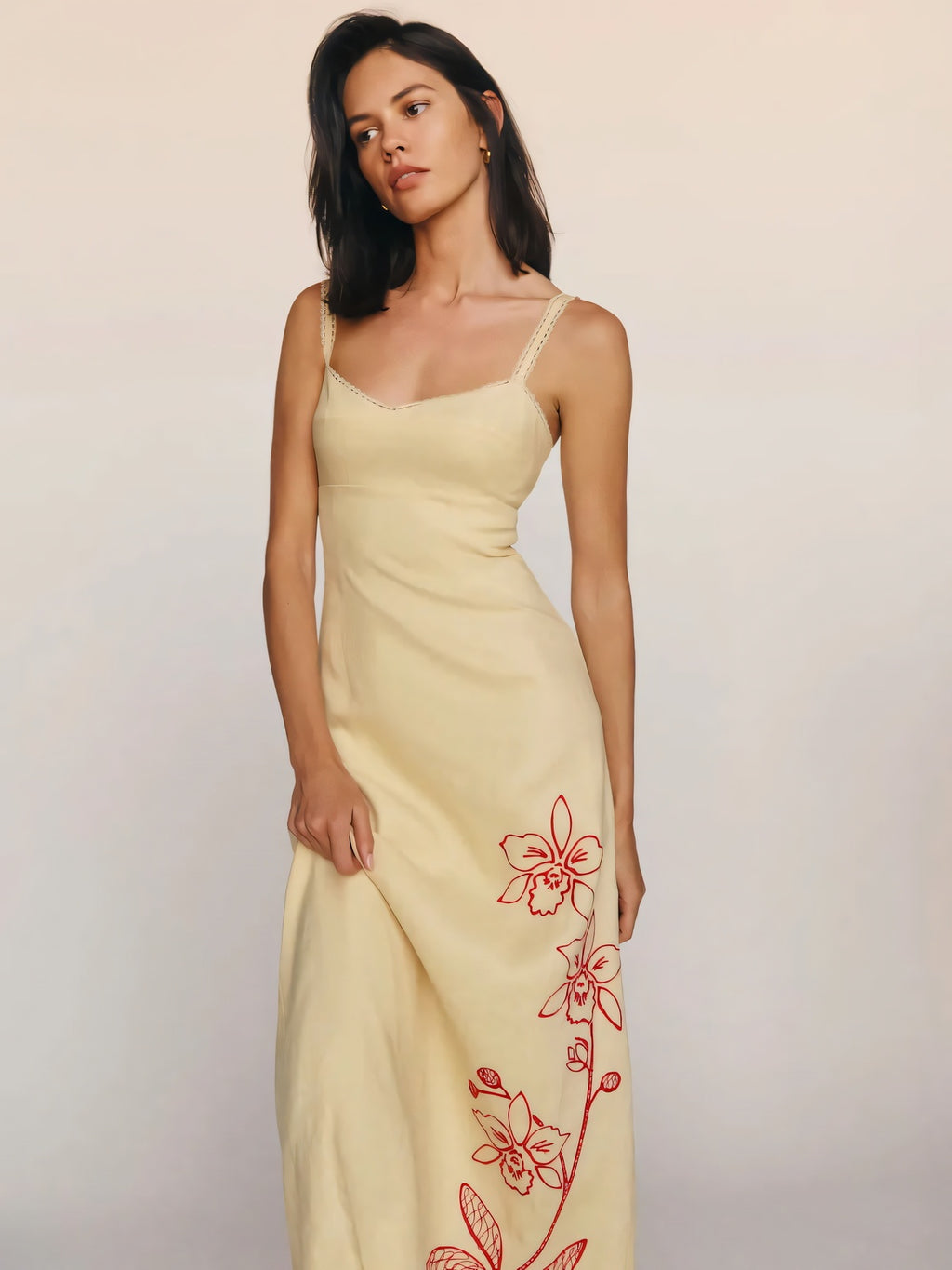 Printed Camisole Midi Dress