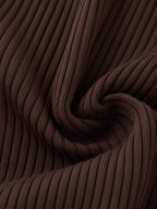 Geripptes Bodycon-Midikleid mit Rüschensaum