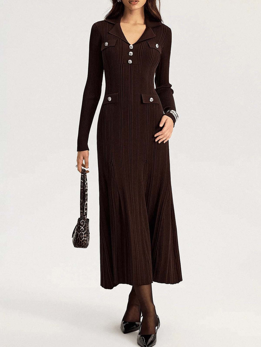 Long Sleeve Knit Midi Dress