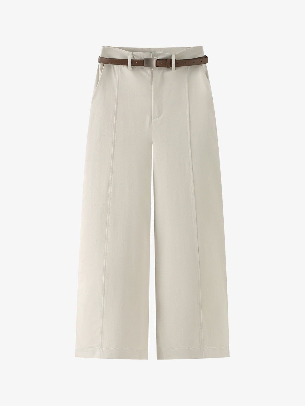 Belted Straight-Leg Trousers