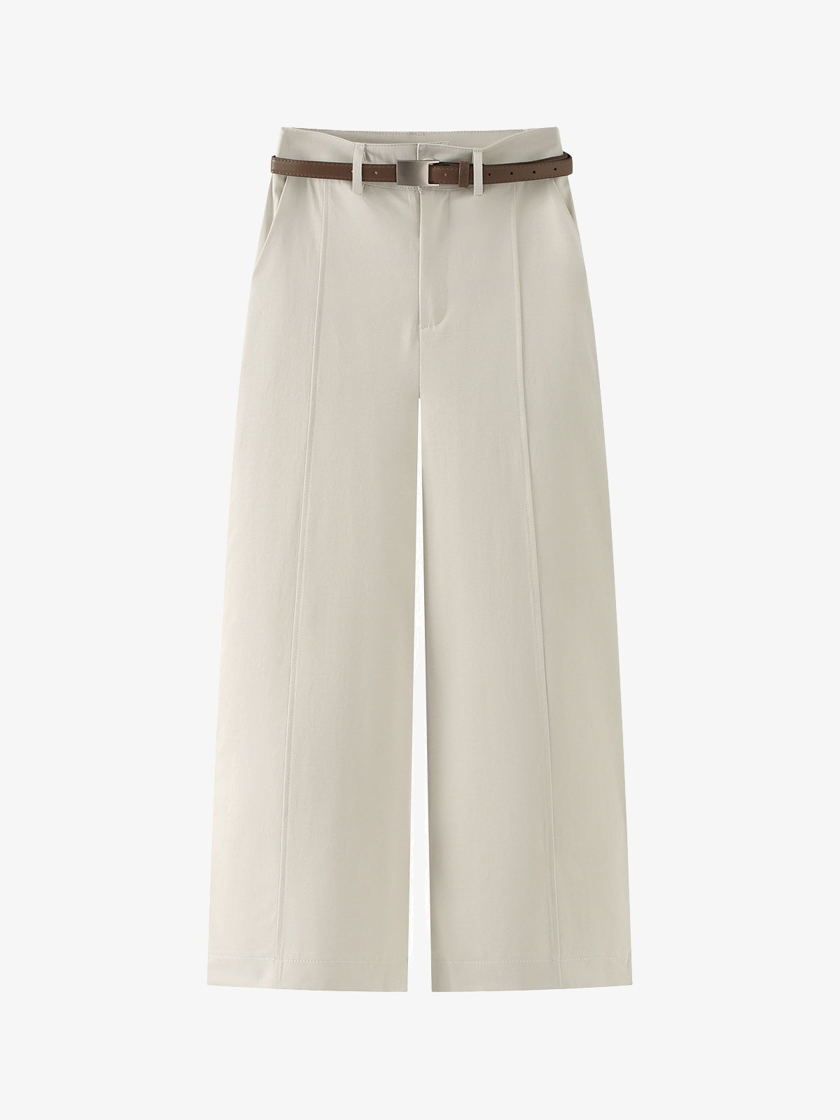 Belted Straight-Leg Trousers