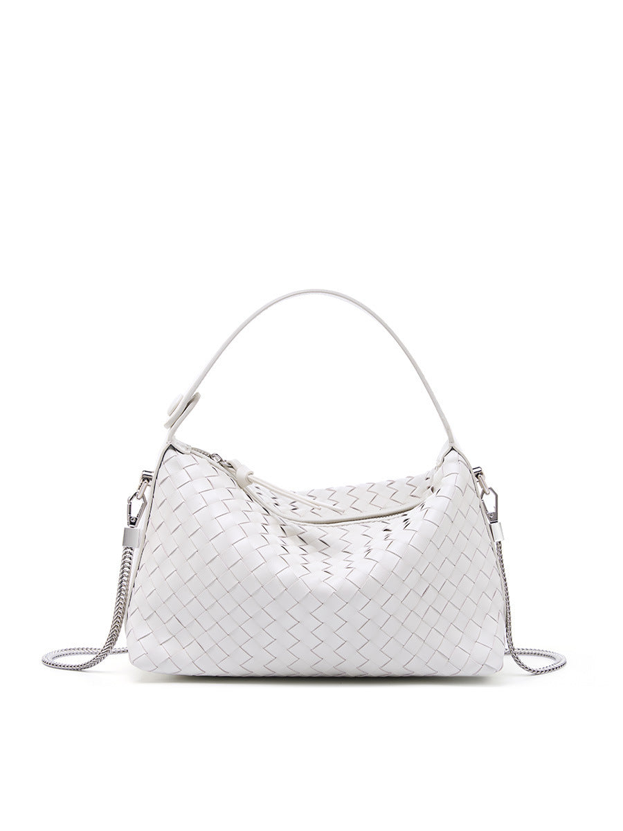 Braided Sheepskin Leather Pillow Bag