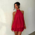Mini-robe dos nu en mousseline