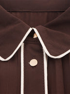 Pleated Belted Maxi Shirt Dress